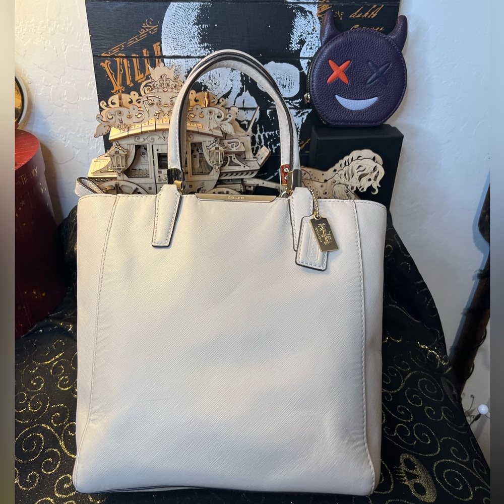 Coach 2014 Madison Ivory Saffiano Mini North/South Tote - Picture 6 of 16